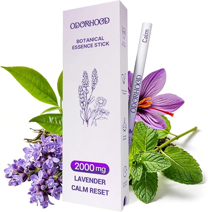 Calming Passive Diffuser Premium Saffron & Lavender Essential Oil Blend | Portable Light Luxury Aromas for Relaxation & Stress Support – Net Wt. 0.07 oz (2g)