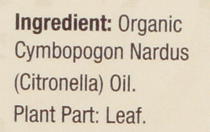 Nature's Answer Pure Organic Essential Oil Citronella, 0.5 Oz