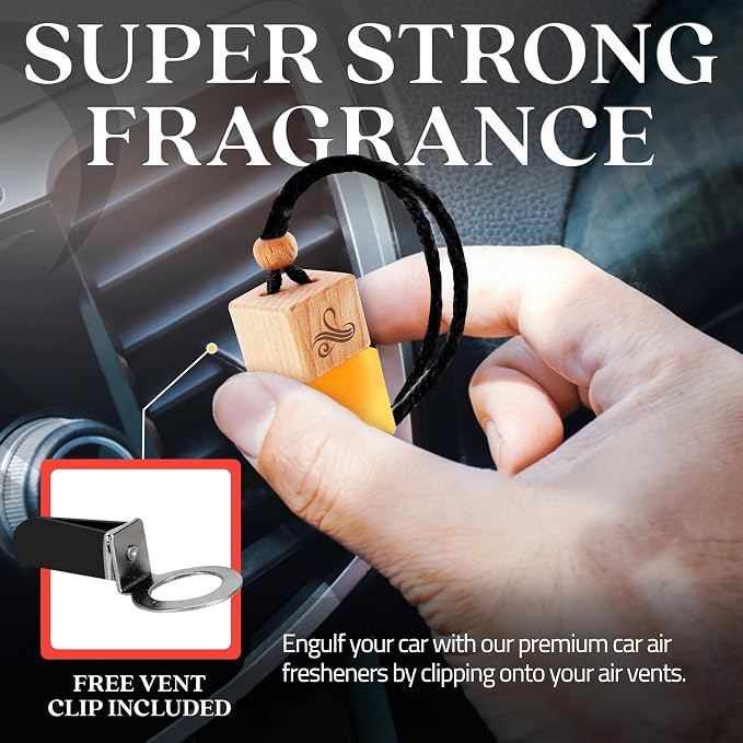 Inspired by One Million Car Air Freshener for Men | Long Lasting Luxury Diffuser | Automotive Scent Perfume | Vent Clip Auto Air Freshener | Odour Eliminator Technology | Masculine Diffuser Scents 8ml