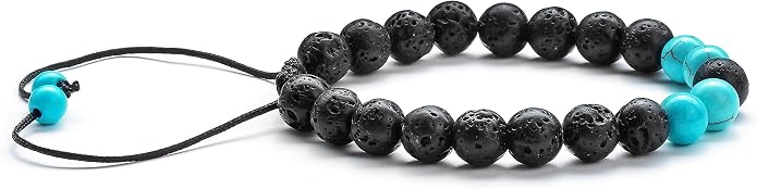 Men Women 8mm Lava Rock Aromatherapy Anxiety Essential Oil Diffuser Bracelet Braided Rope Natural Stone Yoga Gifts Beads Bracelet Bangle-21017