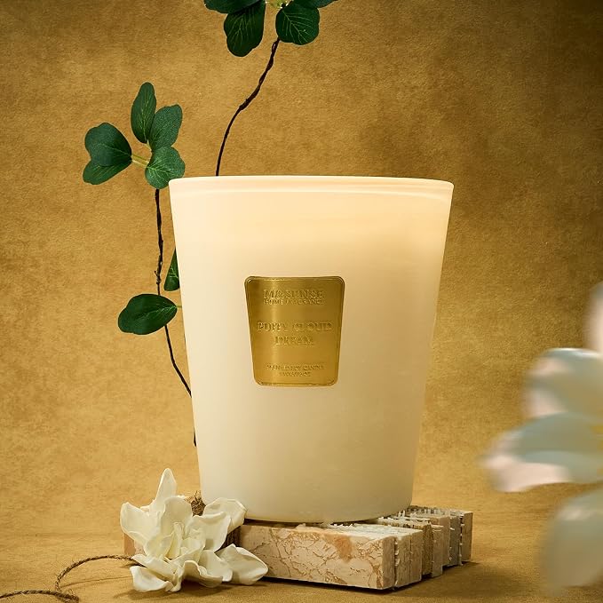 M&SENSE Puffy Cloud Dream Soy Candle, 14.1oz 60H Long Lasting, Aromatherapy Candle for Nursery Calm Home Decor Housewarming Gifts