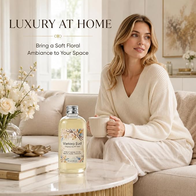 Reed Diffuser Oil Refill Inspired by My Way-8.5 Fl Oz, Luxury Hotel Collection Scent, Natural Fragrance Oil for Ultrasonic Diffuser, Room Spray, Air Freshener & HVAC in Home Office (My Way)