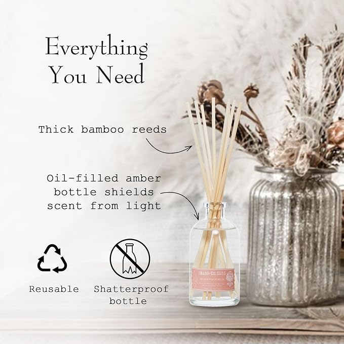 Barr-Co. Soap Shop Honeysuckle Scent Diffuser Kit, Sweet Floral Nectar Scent, Reed Diffuser for Home, Long Lasting Aroma Diffuser, Refillable, 8 fl oz