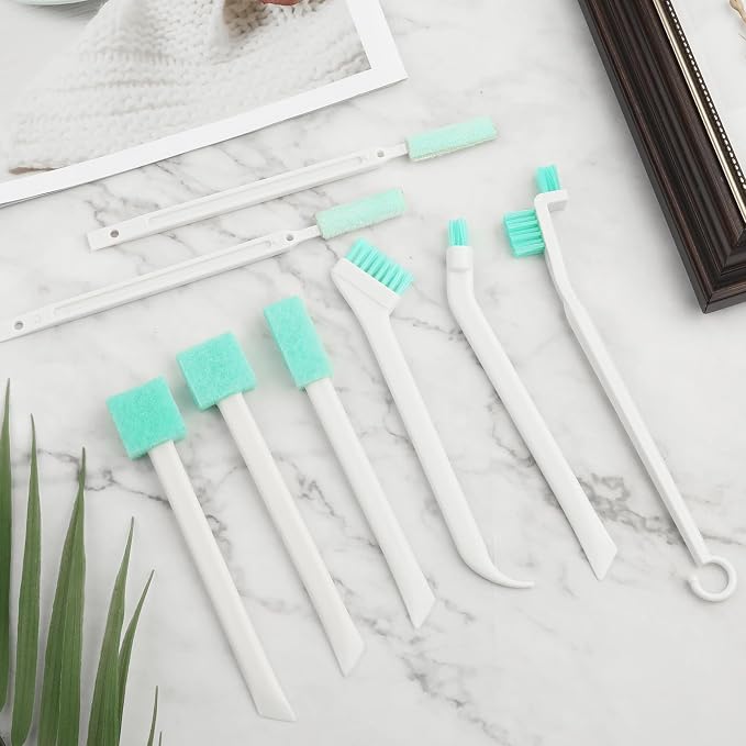 8pcs Humidifier Cleaning Brushes Tools, Crevice Tiny Brush for Household Detail Scrub Cleaner Brush Small Bottle Straw Spout Mini Cleaning Brushes for Tight Spaces Keyboard Window Track Kitchen Corner