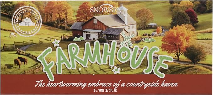 Farmhouse Essential Oils Set for Diffusers for Home, Soap & Candle Making Scents, Roasted Chestnuts,Buttery Toffee, Garden Herbs, Cozy Linen, Maple Syrup, Weathered Wood, 6x10ml