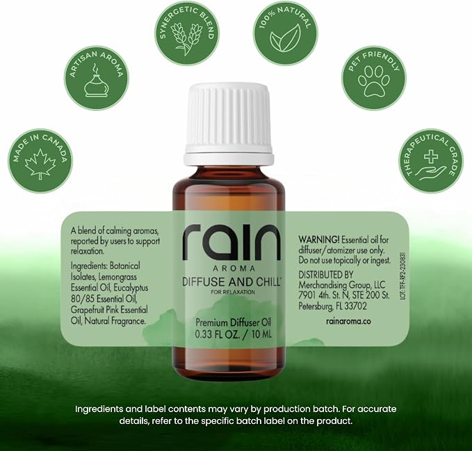Diffuse and Chill Premium Diffuser Oil, Get Stress Relief & Relax with Aromatherapy Diffuser Oils, Office/Home Fragrance Essentials Crafted from Botanical Essential Oils, 10 ml