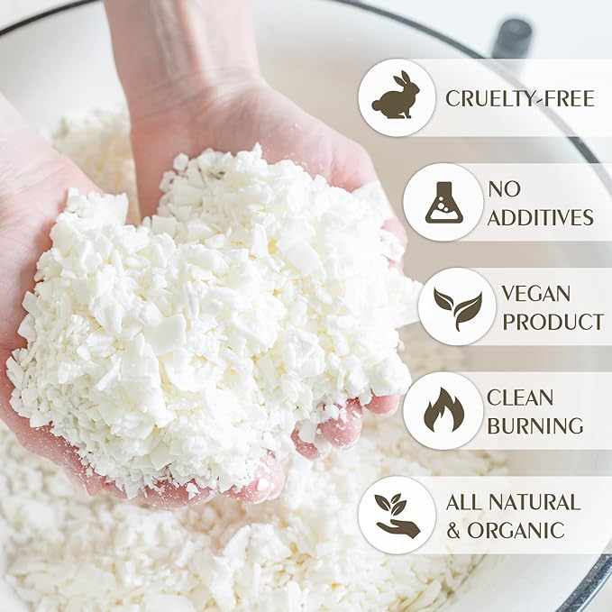 Soy Wax Flakes, Waxcanpy Natural Candle Wax, Organic Soy Wax for Candle Making from Farm, No Additives, Harmless and Pure (20lb)
