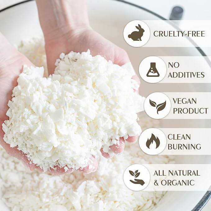 Soy Wax Flakes, Waxcanpy Natural Candle Wax, Organic Soy Wax for Candle Making from Farm, No Additives, Harmless and Pure (10lb)