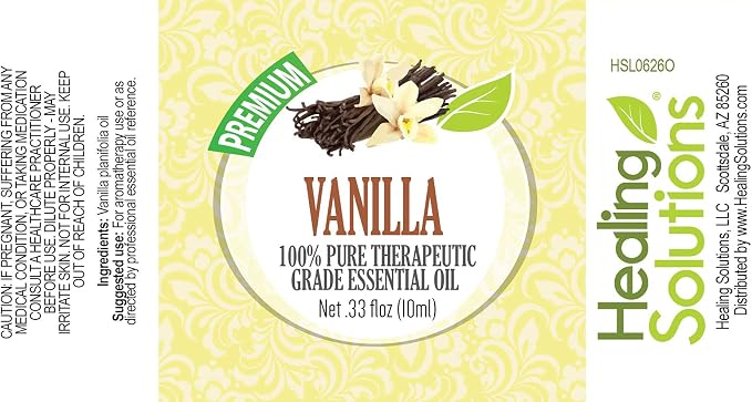 Pure Gold Essential Oils Vanilla Essential Oil for Diffuser & Aromatherapy – 0.33 Fl Oz – Pure Vanilla Scent