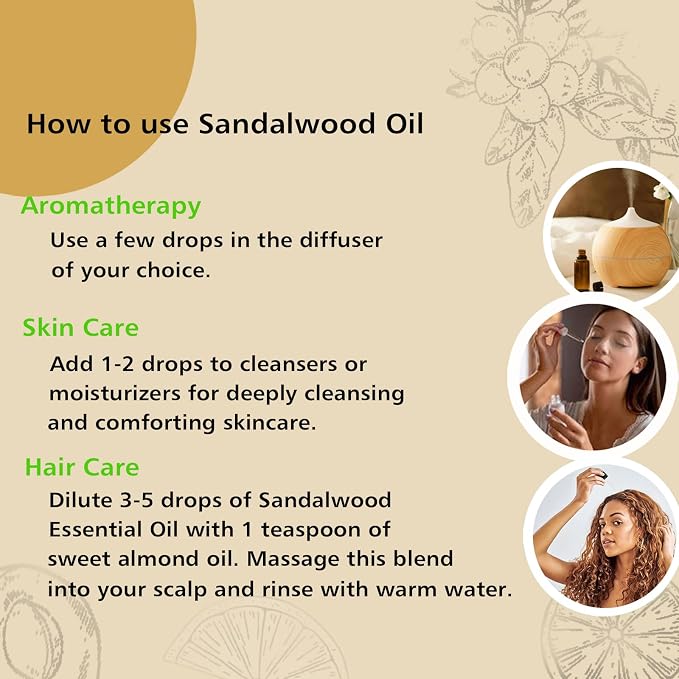 GM Gumili Agarwood Sandalwood Essential Oils for Perfume Candles Soaps Yoga Meditation Massage Diffuser - 2 OZ, Pack of 2