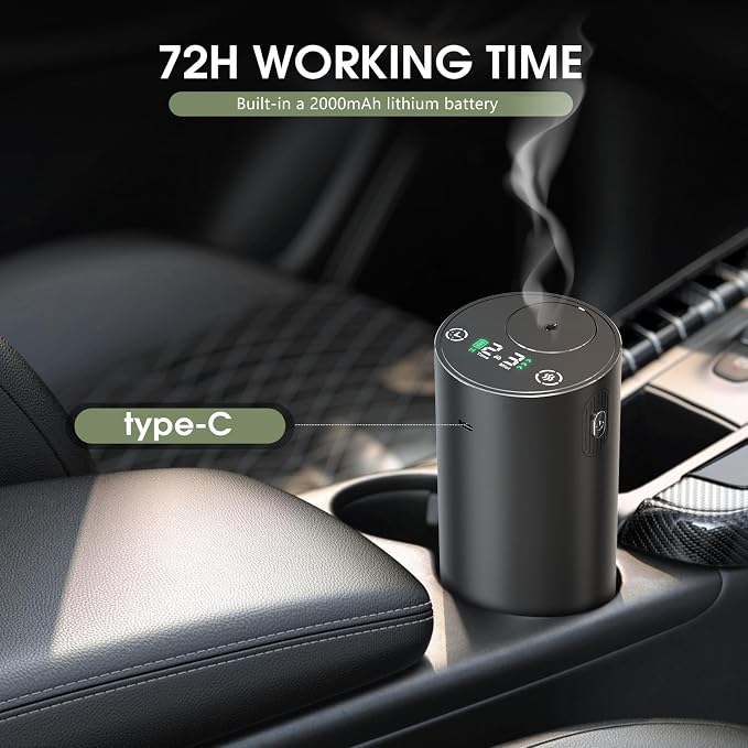 Waterless Essential Oil Diffuser,Rechargeable Aromatherapy Diffuser,Mini Scent Air Machine,Automatic Shut-Off,20ml Capacity Long-Lasting Endurance,7 Adjustable Mist Levels for Home,car,Room,Office