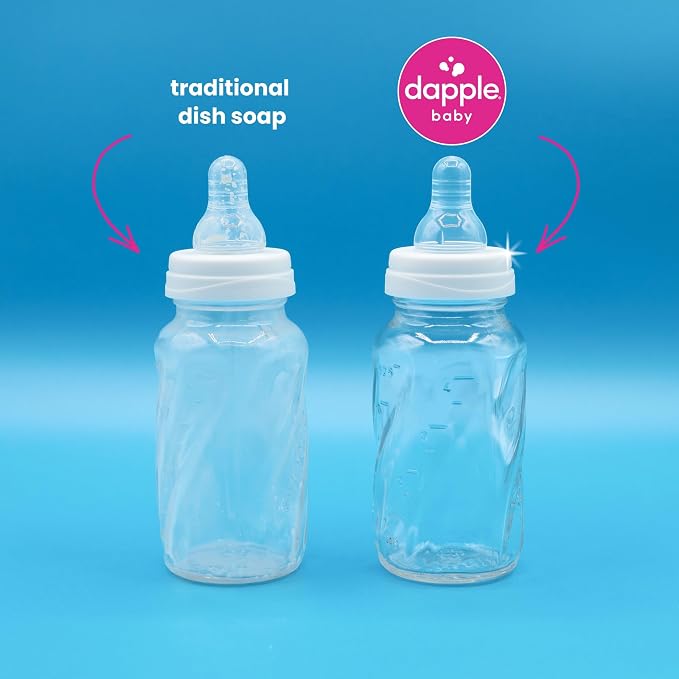 Dapple Baby Fragrance-Free Bottle & Dish Soap Refill Pouch - (2 Pack) 33.8 fl oz - Plant-Powered Cleaner for Baby Bottles, Pump Parts, and Sippy Cups