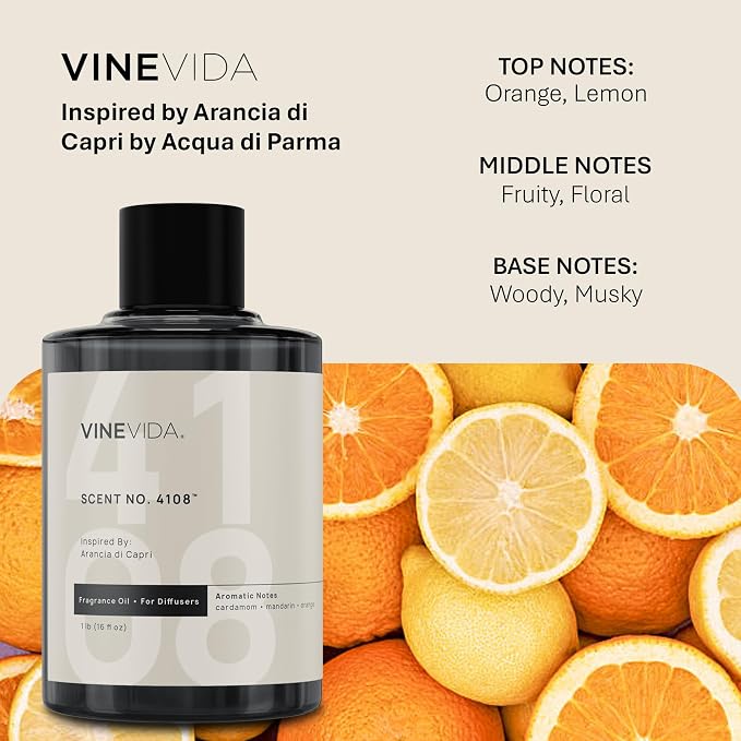 VINEVIDA [16 Oz] Inspired by: Arancia di Capri; Diffuser Oil Refill | Premium Scent Diffuser Oil for Home | Non-Toxic Fragrance