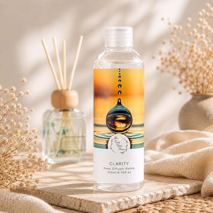 Reed Diffuser Refill Azure Blue Leaf Fresh Scent - 200ml (6.76 fl.oz) Essential Oil for Office Bedroom Natural Home Fragrance