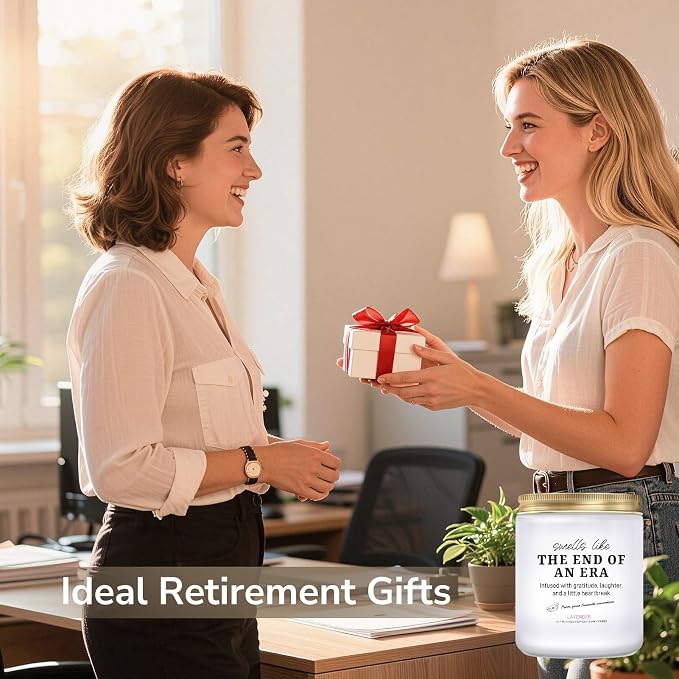 Retirement Gifts for Woman – Retired Gifts for Women, Men, Friends, Coworker, Teacher – Farewell Gift for Coworkers, Going Away, Moving Away Gift - Lavender Candles(7oz)