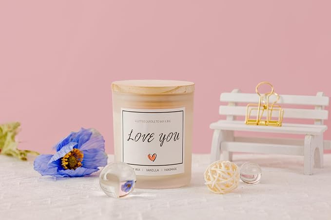 I Love You Gifts for Her, Romantic Gifts for Anniversary Wedding, Showing Your Love and Appreciation for Friend Wife Husband Women Men Mom BFF, Vanilla Scented Candle