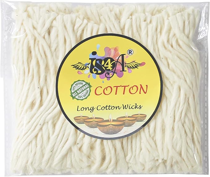 IS4A Puja Cotton Wicks Religous Long Jyot Bati Akhand Oil Lamp Diya Diwali Lighting (Long)
