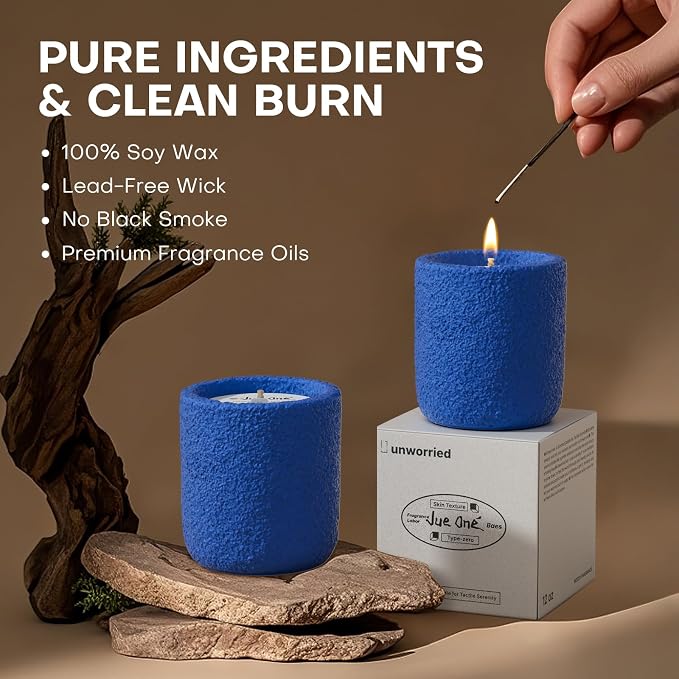 Scented Candles for Home, Natural Soy Wax Candle Gift, Non-Toxic Cement Jar Candles, Luxury Aromatherapy for Stress Relief, Housewarming Gifts, Highly Scented, Home Décor, Oak and Cedar