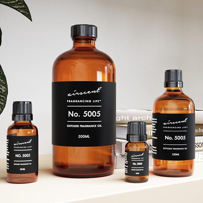 AirScent Diffuser Oil Inspired by TF's Oud Wood - No. 5005 Perfume Dupe - Fragrance Oil Blend for Ultrasonic and Waterless Diffusers and Crafting - 30 ml, 1 fl oz Glass Bottle with Dropper
