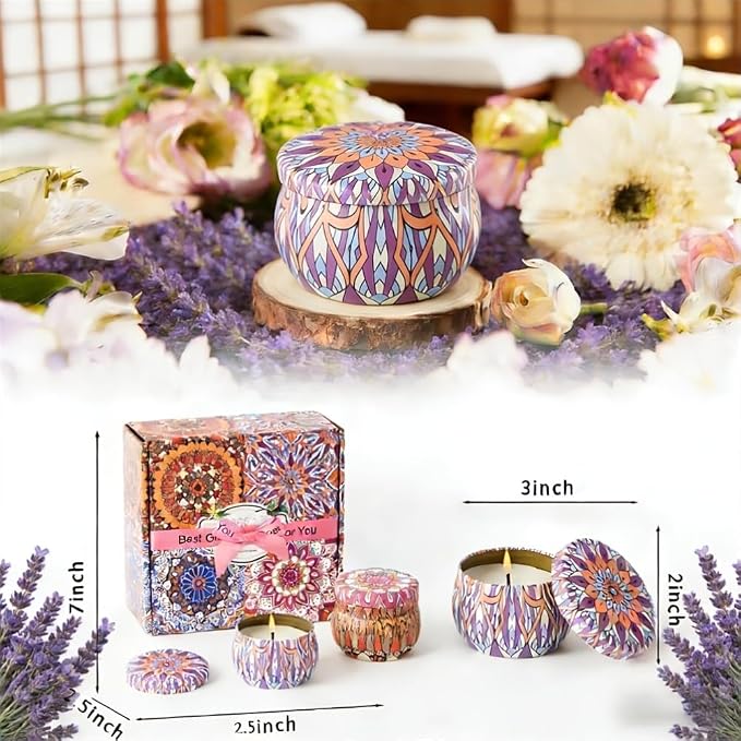 4 Pack Scented Candles Set for Women, 4.4oz Long Lasting Aromatherapy Candles for Home Relaxation Lavender, Fig, Lemon, Spring, Ideal Gift for Birthday Mother's Day Valentine's Day Thanksgiving