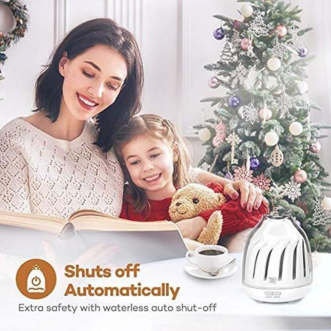 Aroma Diffuser, Diffusers Essential Oils, Breathing Light, 5 LED Colors, Waterless Auto Shut Off