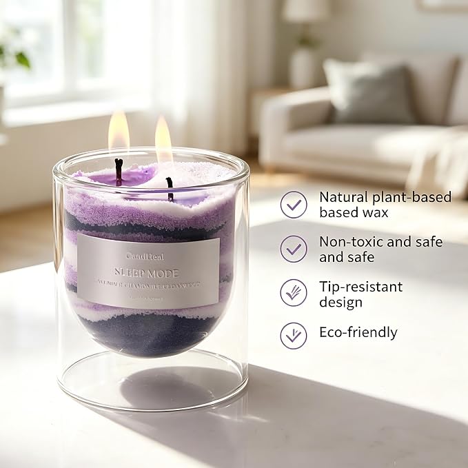 CandHeal Pearled Candle Sand with Wicks,3.3 lb Rose & Violet Scented Candle Sand Wax,DIY Candle Making,Clean Burning, Long-Lasting Home Décor Gifts