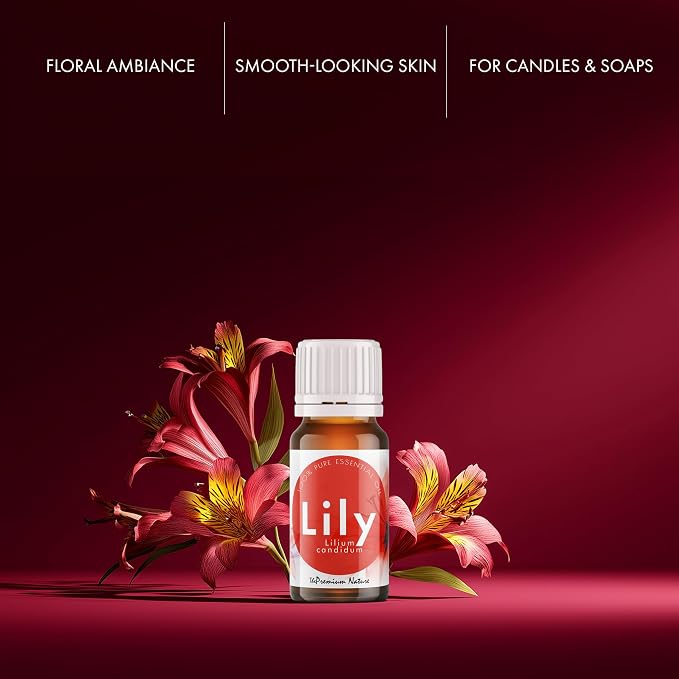 Organic Lily Essential Oil Blend | 100% Pure Botanical Aroma Blend with Soft Floral Notes | for Diffuser, Candle Making & DIY Aromatherapy Blends, 0.34 fl oz