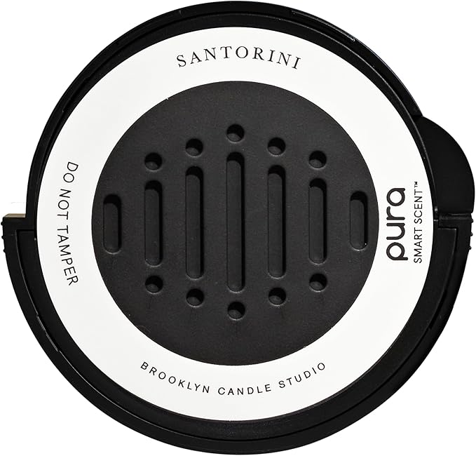 Pura & Brooklyn Candle Studio - Car Scent Refill for Pura Car Diffusers - Premium Fragrance for Smart Diffuser - Long Lasting, up to 30 Days of Scent - Santorini