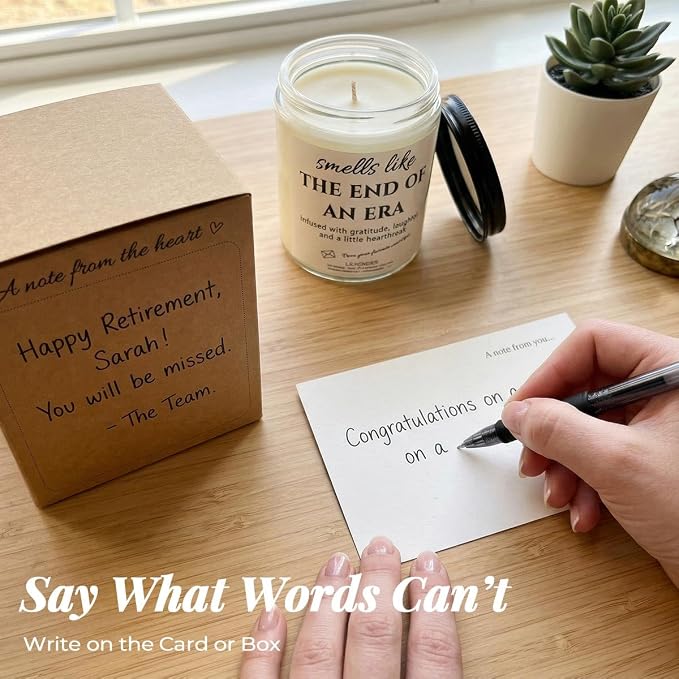 Retirement Gift for Woman – Unique & Heartfelt Retirement Gifts for Men – Lavender Memorable Farewell Gifts for Coworkers, Present for Boss, Friend, Office Goodbye Party by Joyqua, White