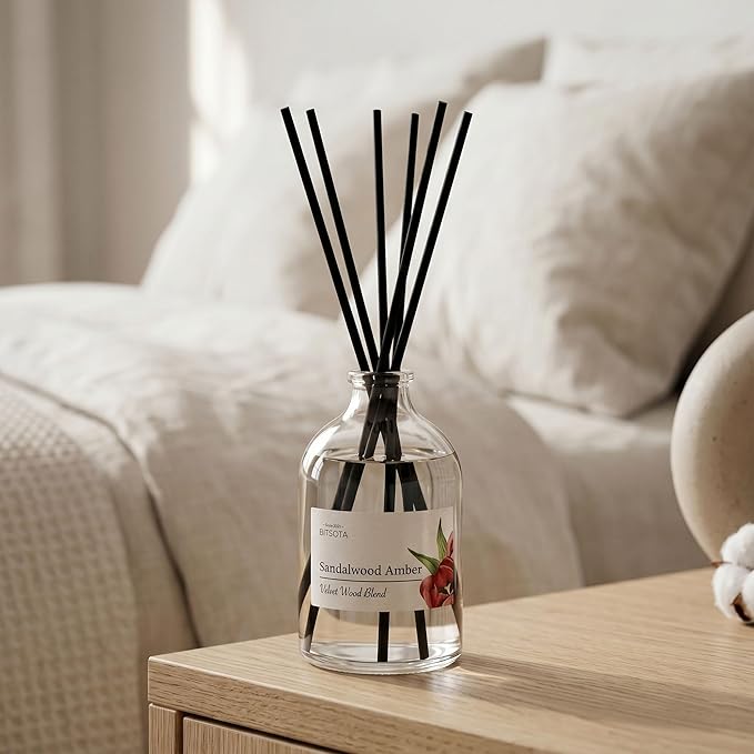 Reed Diffuser Set for Bathroom & Home, Long Lasting Essential Oil Aroma, Glass Bottle Home Fragrance with Sticks, Ideal Gift for Woman