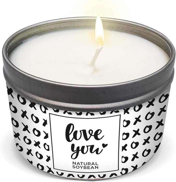 Magnificent 101 Long Lasting Love You Aromatherapy Tin Candle | 6 Oz - 35 Hour Burn | All Natural Soy Wax with Vanilla, Lavender, Rose, Jasmine, Lilac for Romance, Purification, Manifestation