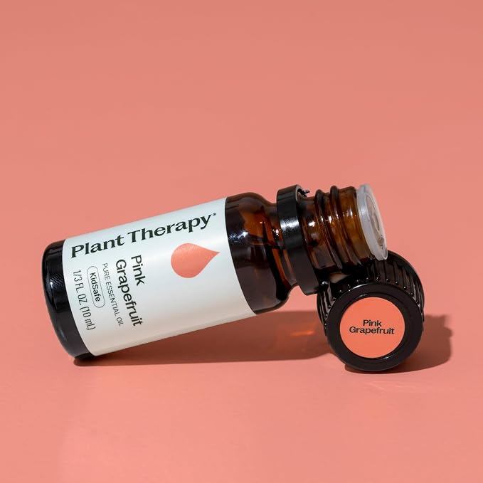 Plant Therapy Pink Grapefruit Essential Oil Pink 10 mL (1/3 oz), 100% Pure, Undiluted Citrus Paradisi for Aromatherapy, Skin, Hair & Home