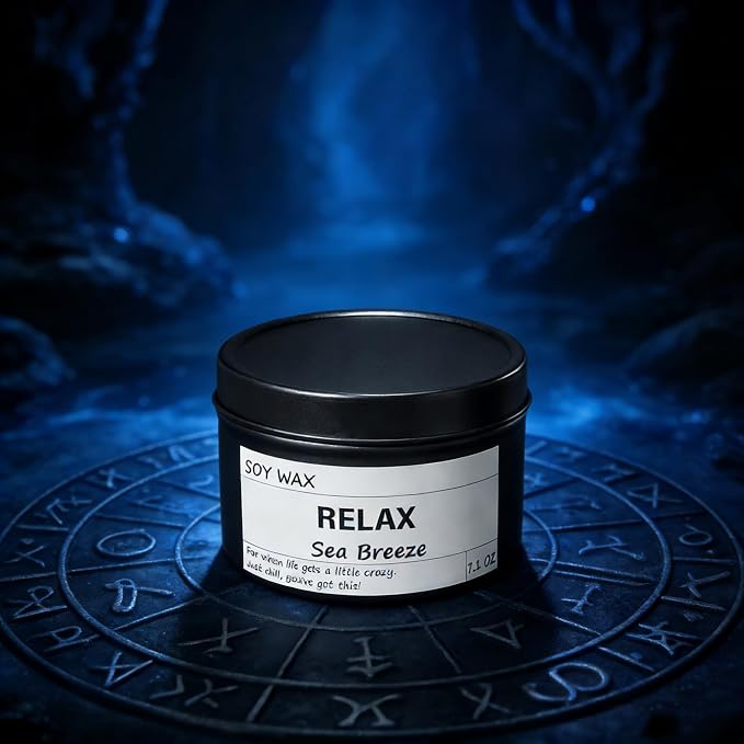 Sea Breeze Crystal Candle, Relaxing Aromatherapy for Stress Relief, Calm Moments | Just Chill Scented Candle for Home, Self Care, Gift for Her/Him
