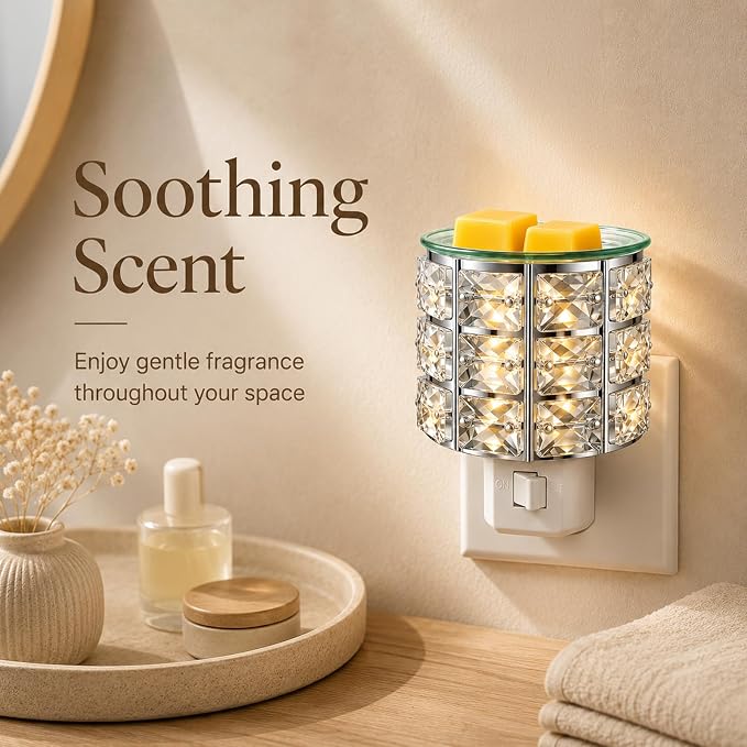 MeplLivs Warmers Pluggable Fragrance Warmer- Decorative Plug-in for Warming Scented Candle (Silver)