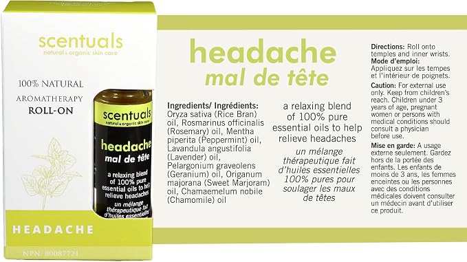 Essential Oil Blend Roll On, Peppermint, Geranium, Sweet Marjoram Oils for Calming and Relaxing Effect (9 ml | 0.3 fl.oz)