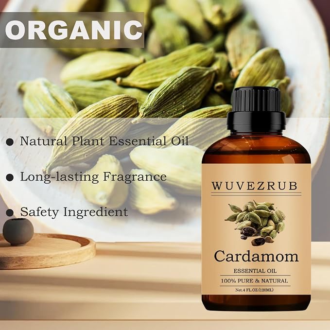 Cardamom Essential Oils 120ML, 100% Pure and Natural Essential Oil for Aromatherapy Diffuser - 4 Fl Oz/Cardamom