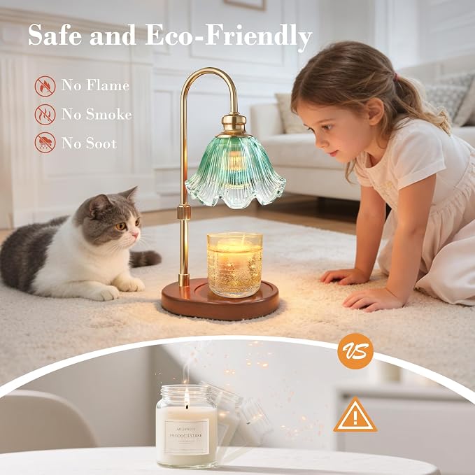Candle Warmer Lamp with Timer, Christmas Decorations Indoor, Birthday Gifts for Women Mom, Warming Gifts for Office, Dorm, Apartment & New Home Decor