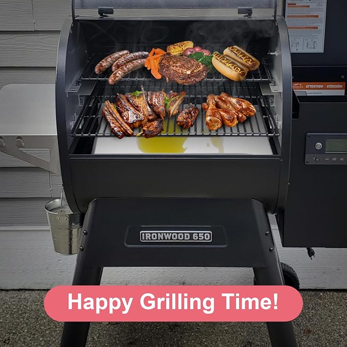 BAC506 Drip Pan Tray Replacement for Traeger Ironwood 650 Pellet Grills, Drip Pan Heat Baffle Compatible with Traeger KIT0438 Part, Stainless Steel Traeger Pellet Grill Assossories