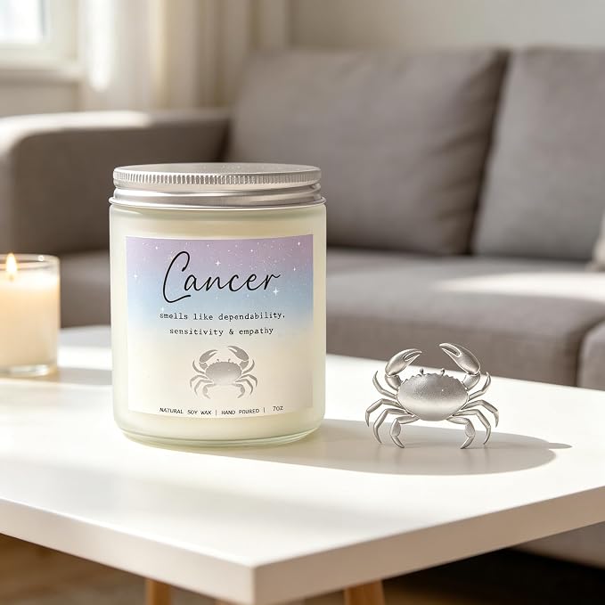 Cancer Candle, Cancer Gifts for Women, Thoughtful Get Well & Sympathy Gifts, Perfect Presents for Birthday - Lavender & Eucalyptus Soy Wax Scented Candle, 7OZ