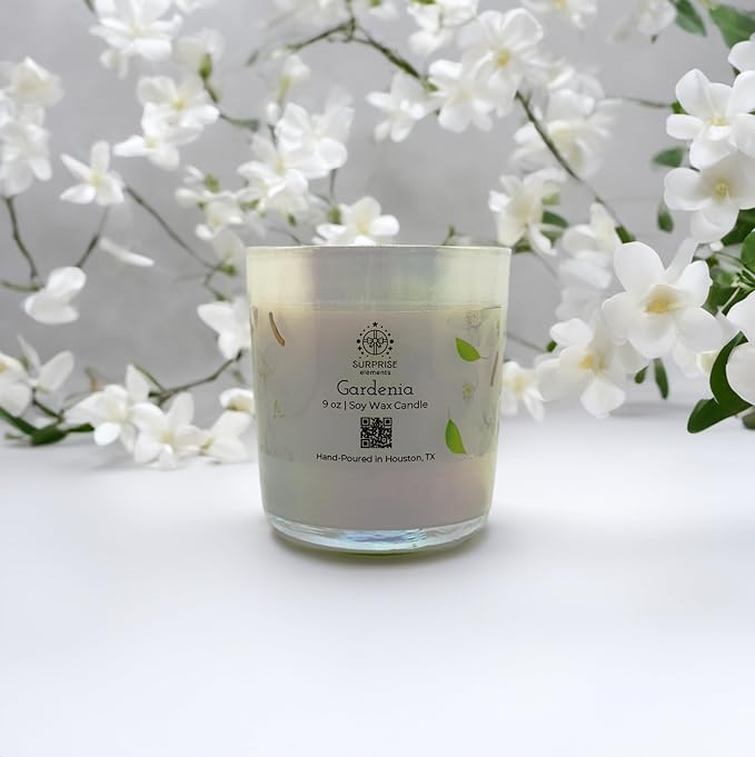 Gardenia Floral Aromatherapy, Beautiful Gift for Women, Moms, and Floral Candle Lovers! 60-Hour Burn, Clean & Non-Toxic, Eco-Friendly 100% Soy Wax, Cotton Wick 9oz (Gardenia)