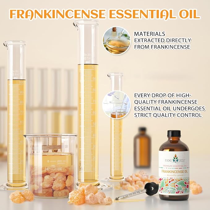 EVOKE OCCU Frankincense Essential Oil for Discomfort Relief, Skin Care, Reduces Redness & Swelling- 4 Fl Oz