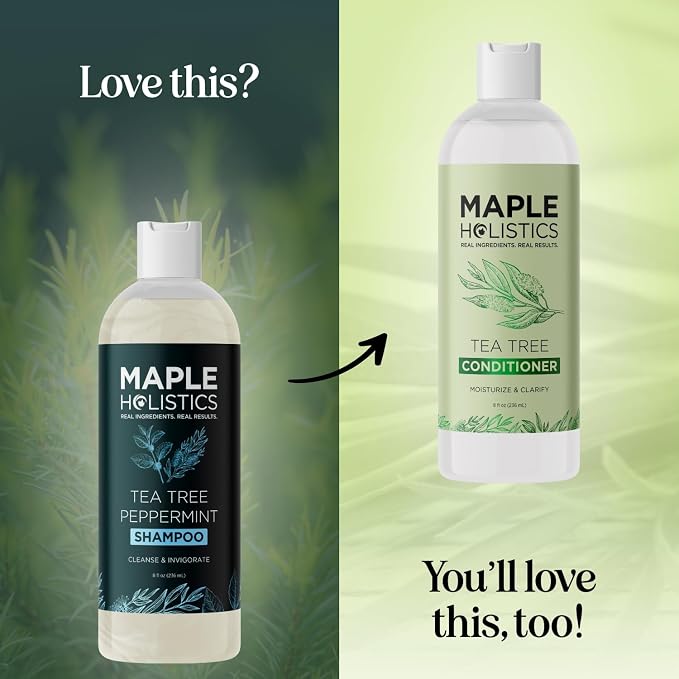 Rosemary Tea Tree Mint Shampoo - Clarifying Shampoo for Build Up and Flakes with Deep Cleansing Peppermint Oil and Tea Tree Essential Oil for Dry Scalp Treatment - Paraben & Sulfate Free (8oz)