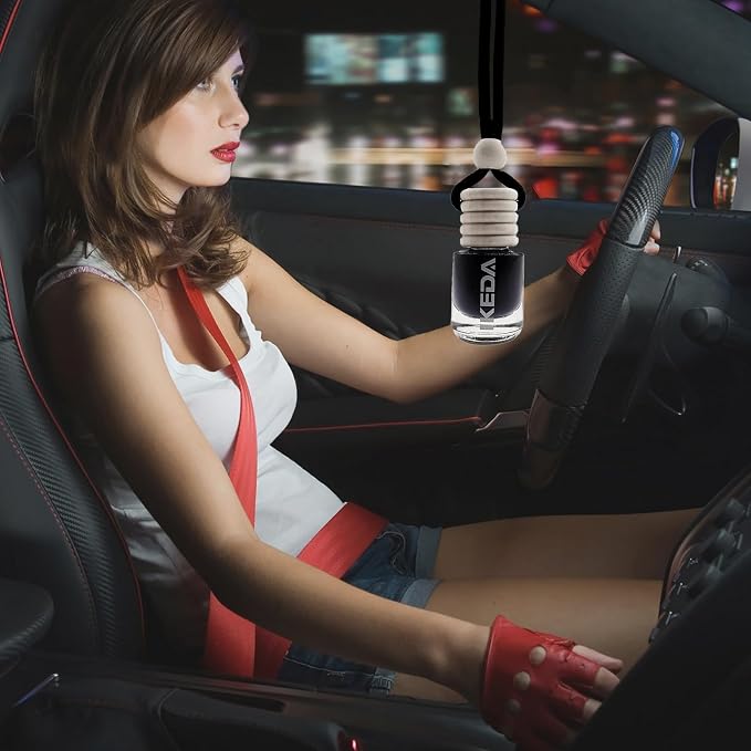 ikeda fragrance Car Air Freshener | 4ml Automotive Scents | 45-Days Long Lasting Fragrance | Automobile Hanging Diffuser Bottles | Remove Auto Odor | Fresh Air for Deodorizer (6pcs New Car)