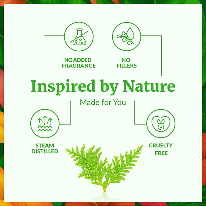 SVA Thuja Essential Oil – 4 Fl Oz – 100% Natural Thuja Oil - for Diffuser, Hair Care, Face, Skin Care, Aromatherapy, Scalp and Body Massage, Soap and Candle Making – with Dropper