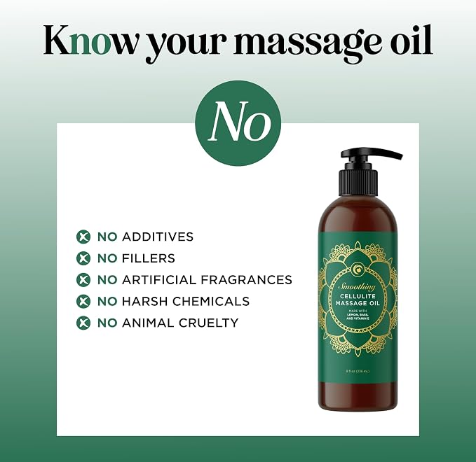 Smoothing Anti Cellulite Massage Oil - Slimming Cellulite Oil with Clinically Studied ShapePerfection for Enhanced Microcirculation and Body Contouring - Vegan Non GMO & Gluten Free (8 Fl Oz)