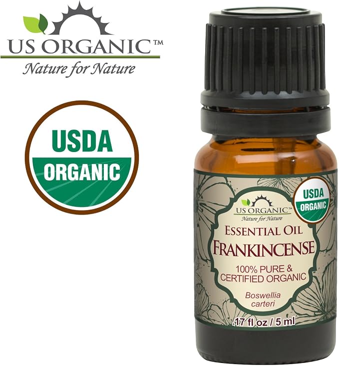 US Organic 100% Pure Frankincense (Boswellia Carteri) Essential Oil - Sourced from The Horn of Africa, USDA Certified Organic, Use Topically or in Diffuser, Perfect for Yoga or Meditation (5 ml)