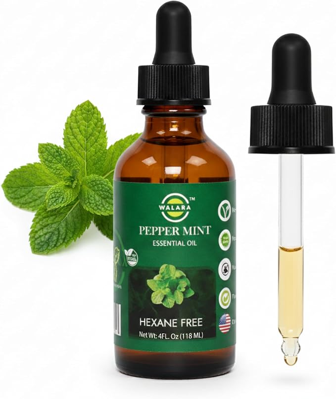 Peppermint Essential Oil - 4 oz | 100% Pure & Natural for Aromatherapy, Skin, Hair & Scalp Care