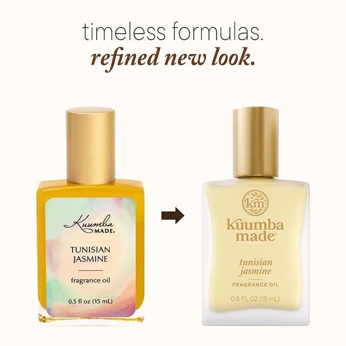 Kuumba Made Tunisian Jasmine Fragrance Oil, Long-Lasting Scented Oil Perfume Roller, Vegan, Alcohol-Free, 0.5 oz