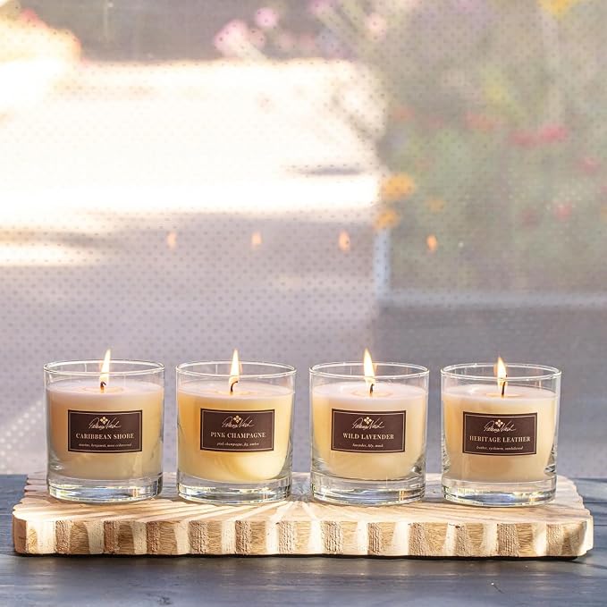 Rosy Rings Patricia Nash Candle | Long Lasting Fragrance Home Decor Gift Luxurious Aromatherapy Notes of Pink Champagne, Fig, Musk, Sandalwood, Amber 60 Hour Burn 7.5oz 3.5" H (Pink Champagne)
