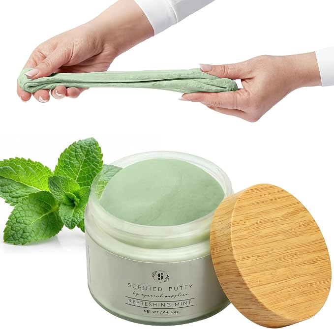 Special Supplies Scented Therapy Putty Dough - Infused with Pure Essential Oils for Aromatherapy and Meditation- Relaxation Gifts for Kids and Adults - Non-Stick (Refreshing Mint (4.5 oz))
